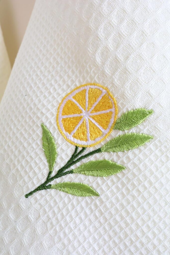 Embroidered kitchen towel